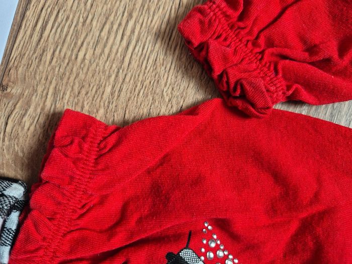 Ensemble 4 ans Jupe short carreau noir/blanc, Haut manche longue élastique poignet/taille - photo numéro 7