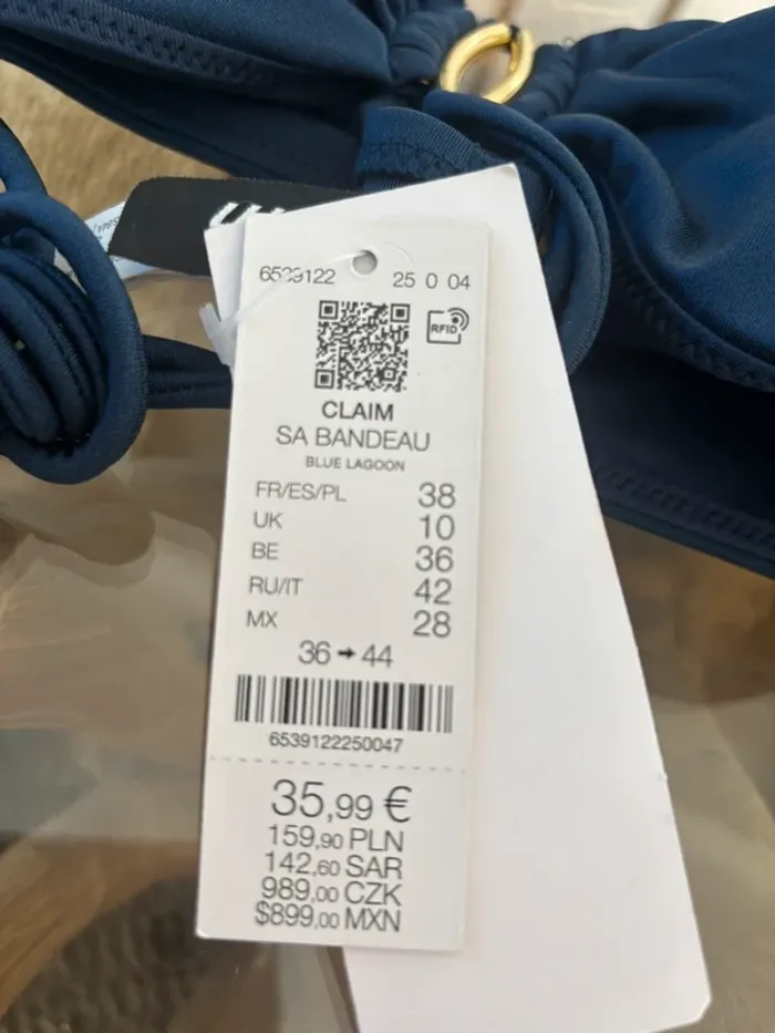 Haut de maillot de bain Etam bandeau bleu marine irisé - photo numéro 5