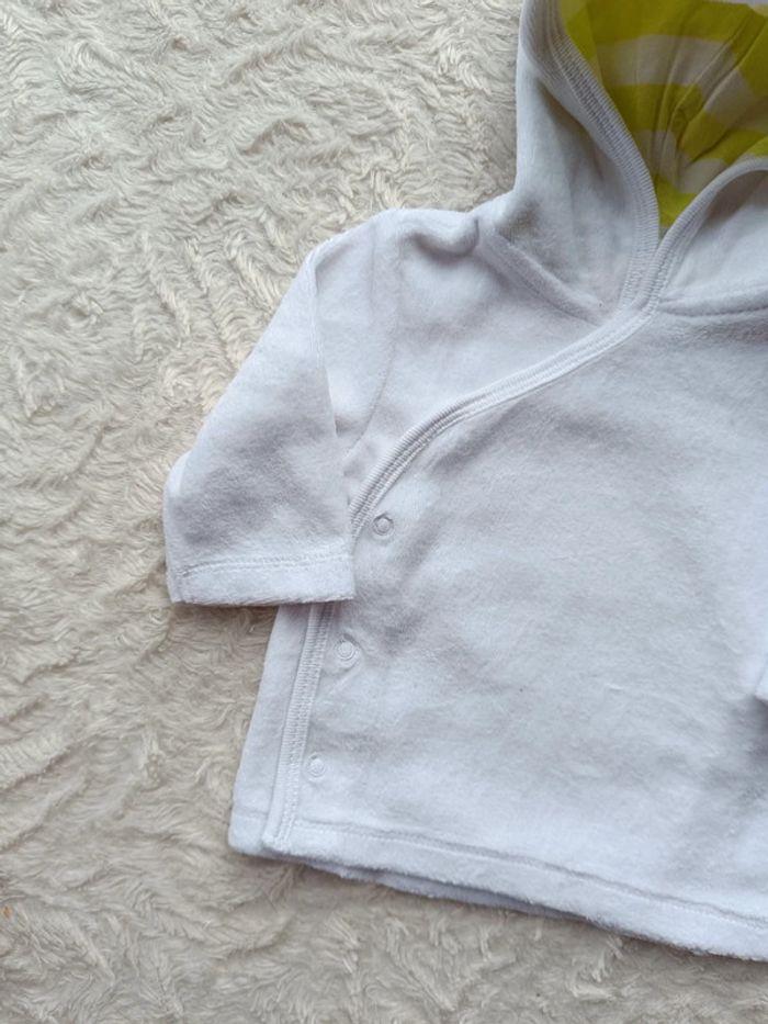 Ensemble (pyjama velours 2 pièces avec pieds 0mois/gilet velours avec capuche 1mois) Ours Kitchoun - photo numéro 10