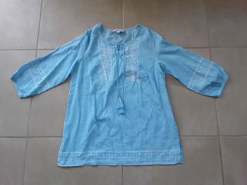 Tunique manches 3/4 turquoise 44 AFIBEL NEUVE