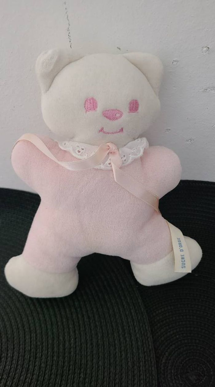 Doudou avec un grelot à l’intérieur vintage chat sucre d'orge