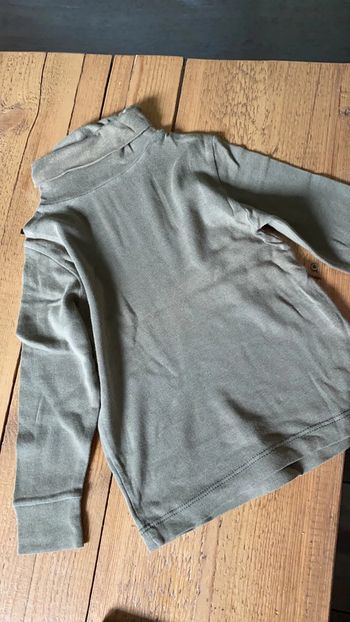 Pull col roulé coton kaki 24 mois