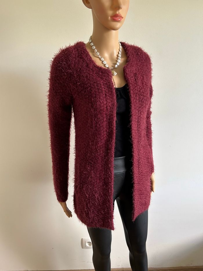 Cardigan bordeaux tout doux Morgan taille XS jamais porté - photo numéro 2
