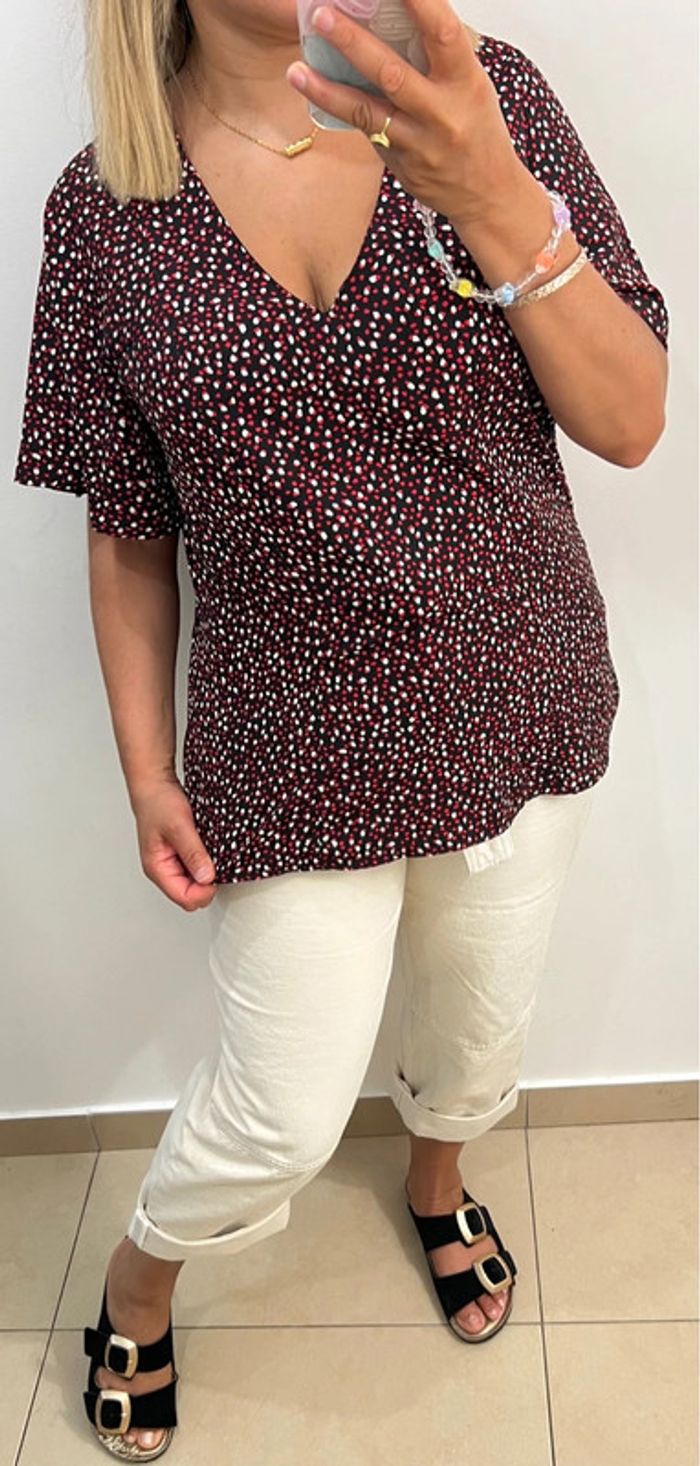 🌿Blouse fluide imprimée Sud Express Taille M - photo numéro 5