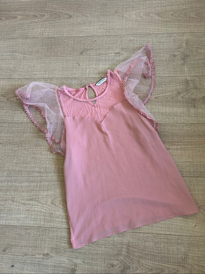 Blouse rose à manches courtes Naf Naf taille S comme neuve - photo numéro 7