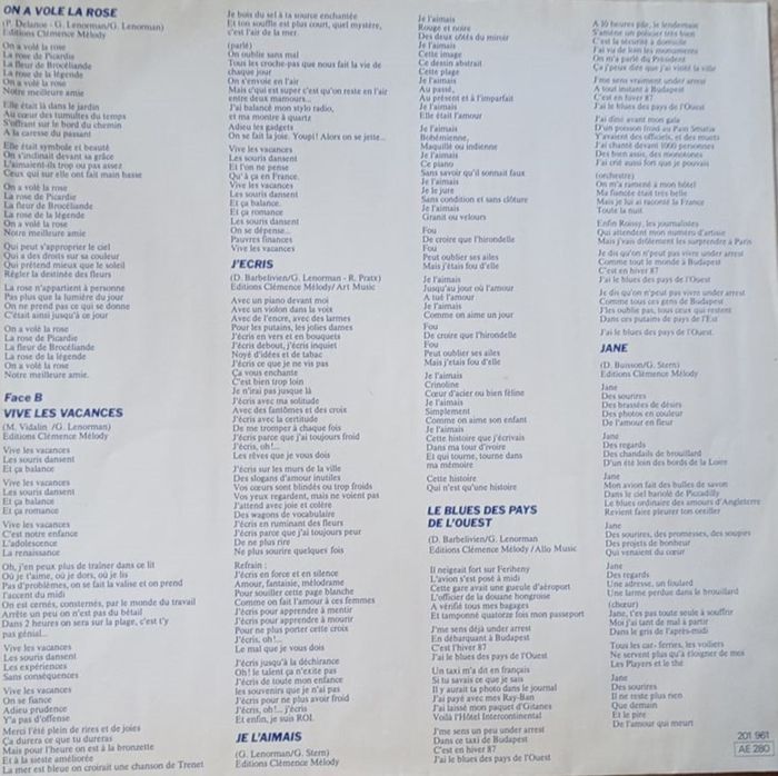 Vends Vinyle Gérard Lenorman vitesse 33 tours format 30 cm 11 titres Album le soleil des tropiques - photo numéro 8