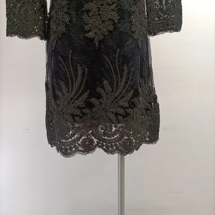 Robe Noir Dentelle Manches longues transparentes - M - Amélie & Amélie - photo numéro 5