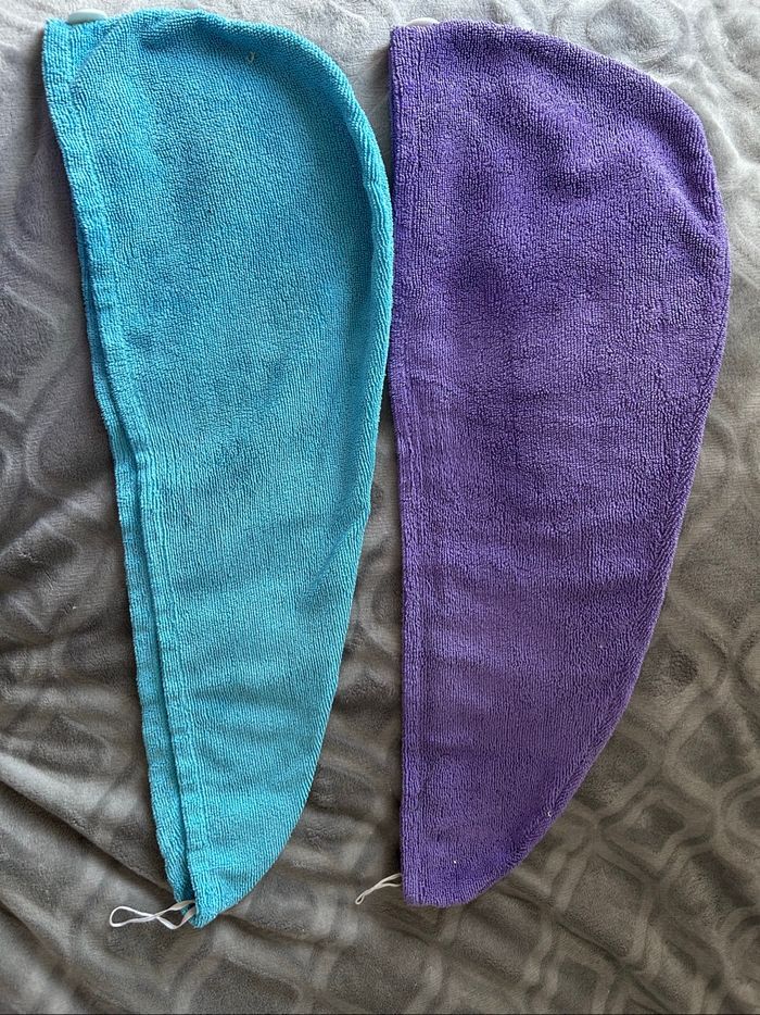 Lot 2 bonnets serviettes cheveux