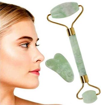 Rouleau de Jade Pierre Massage Roller Visage Peau Anti Rides