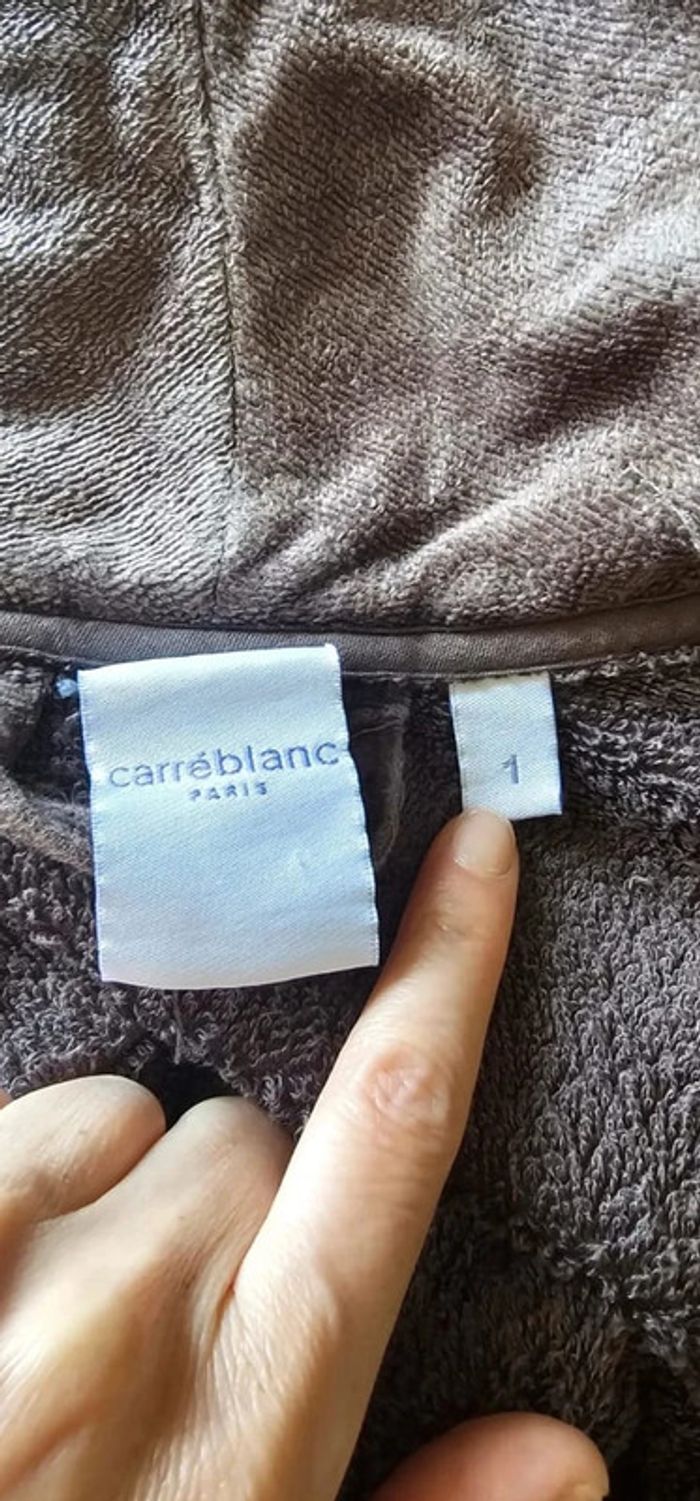 Peignoir Carré blanc 100% coton - photo numéro 3