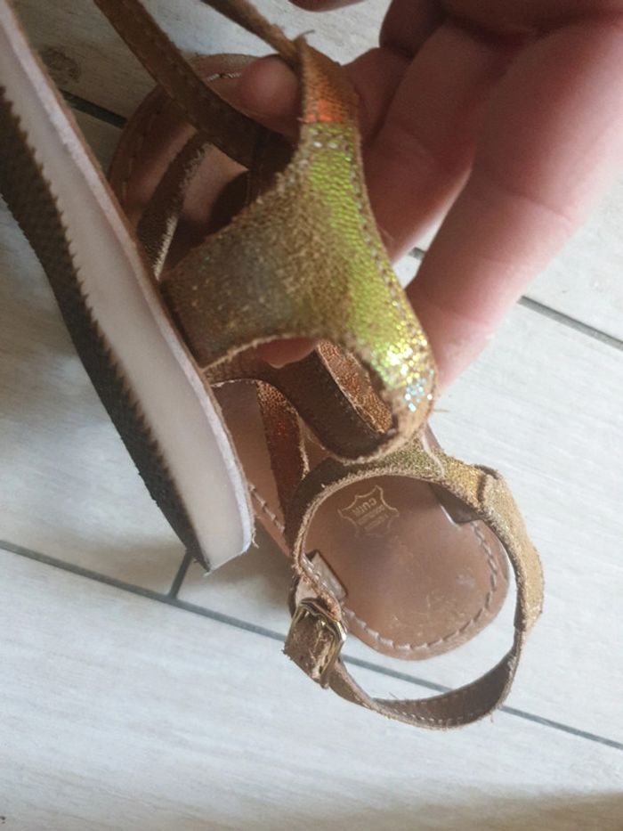Sandale fille brillante cuir 27 - photo numéro 6