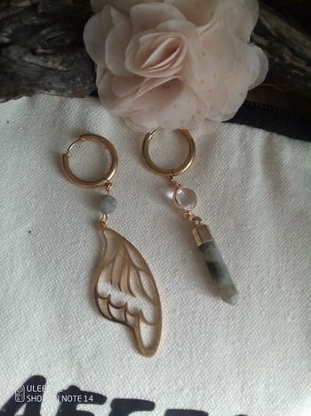 Créoles asymétriques bohèmes labradorite