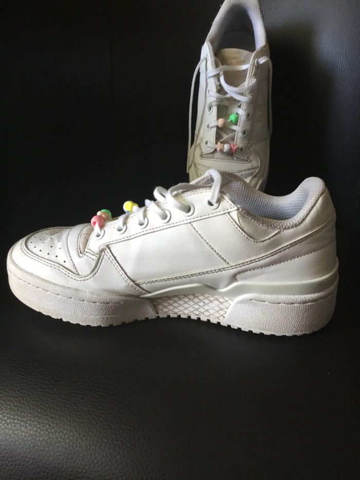 Baskets Adidas fille taille 38 blanches - photo numéro 4