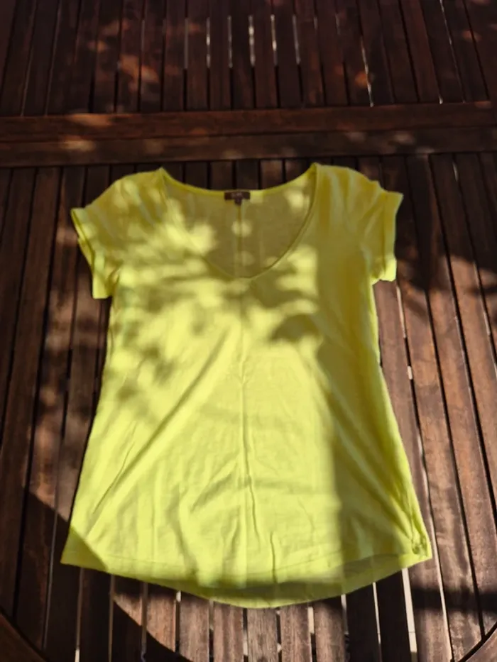 T-Shirt Grain de Malice en coton Jaune T.36 - photo numéro 3