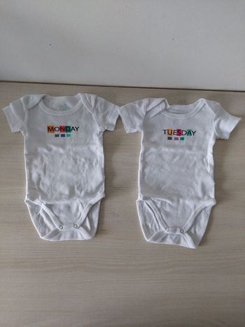 Bodys fille 3 mois jours de semaine