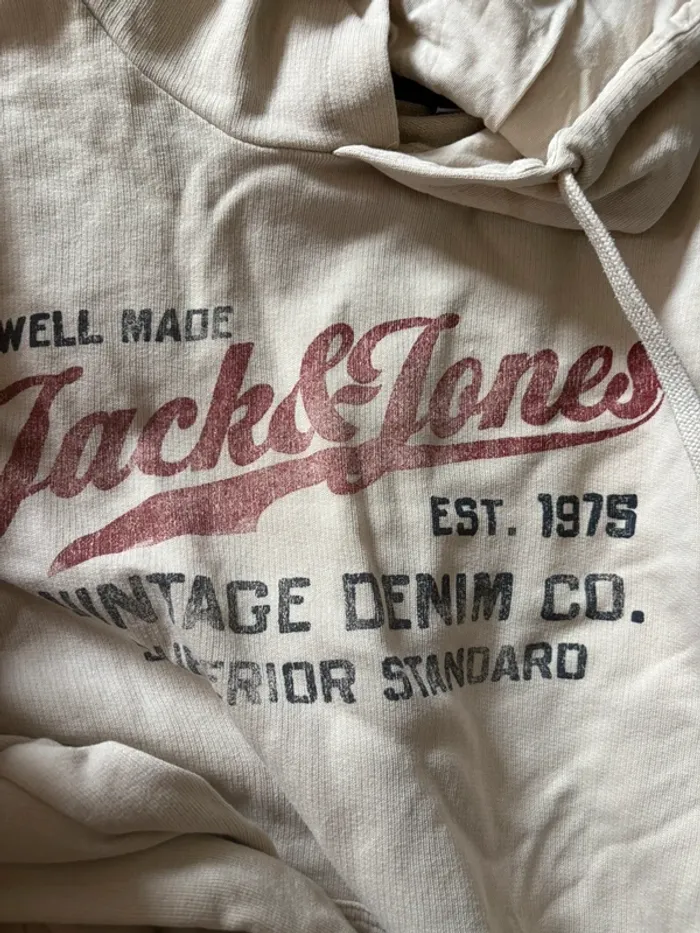 Sweat-shirt à capuche Jack&Jones beige M - photo numéro 3
