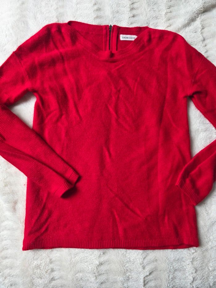 Pull rouge femme cache cache