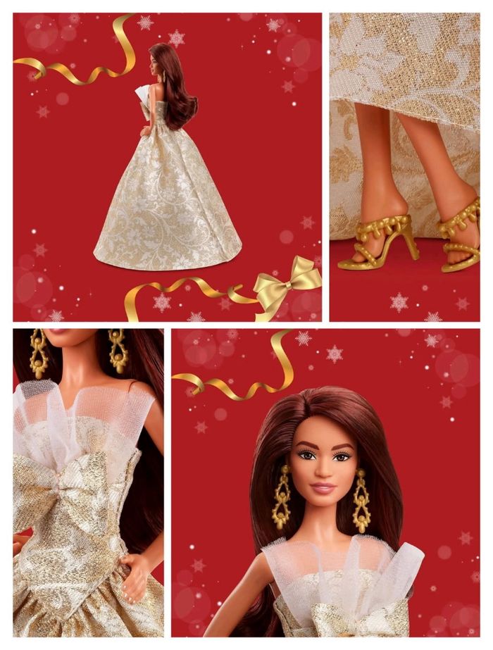 Poupée barbie châtain joyeux Noël 2025 - photo numéro 2