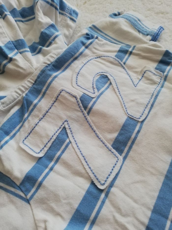 Polo à capuche blanc et bleu - photo numéro 3