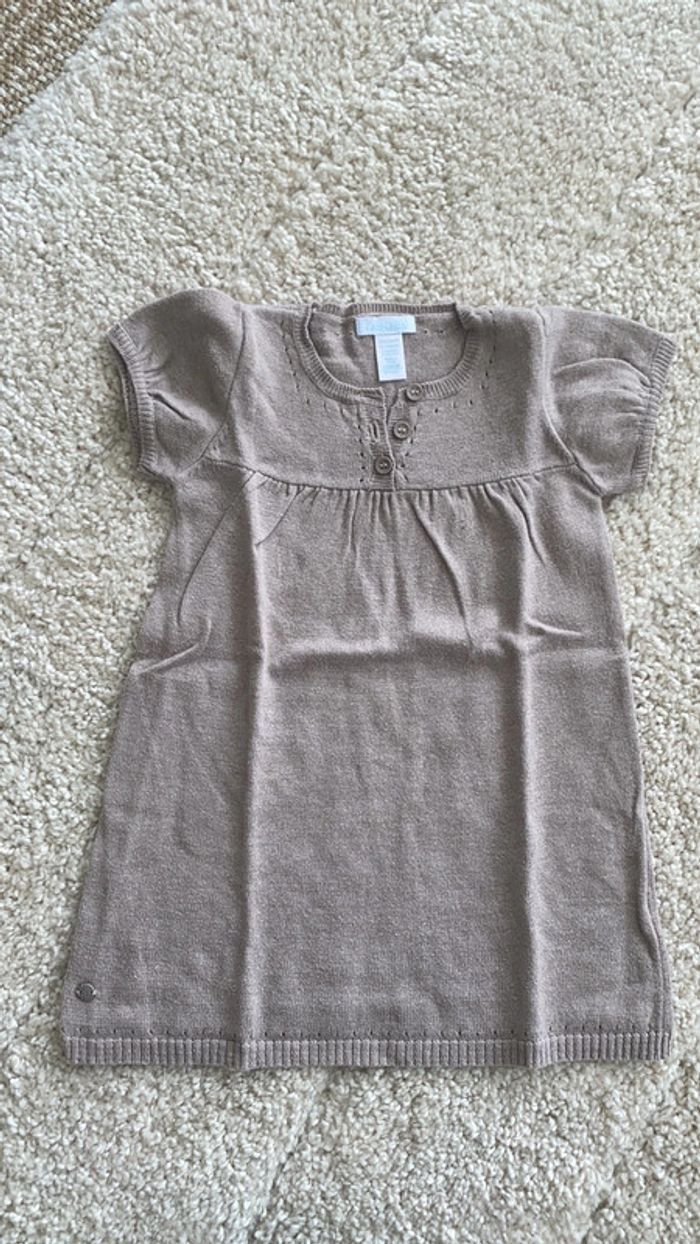 Robe obaibi taupe en laine fine 18 mois