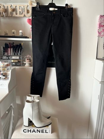 Jean 7/8 ème noir clous dorés Zara T38 TBE 👖