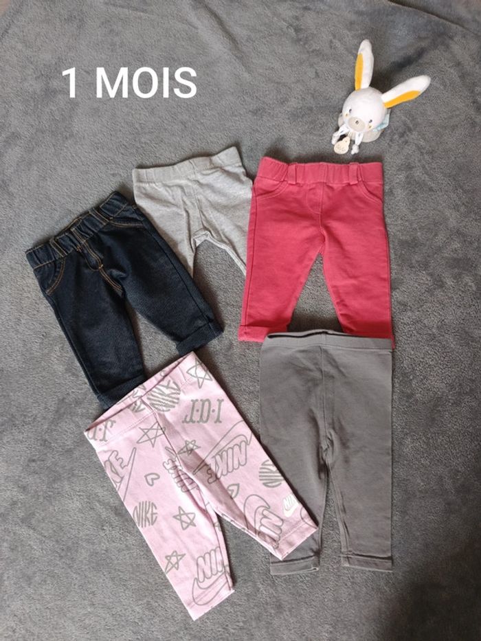 Lot 5 leggings 1 mois