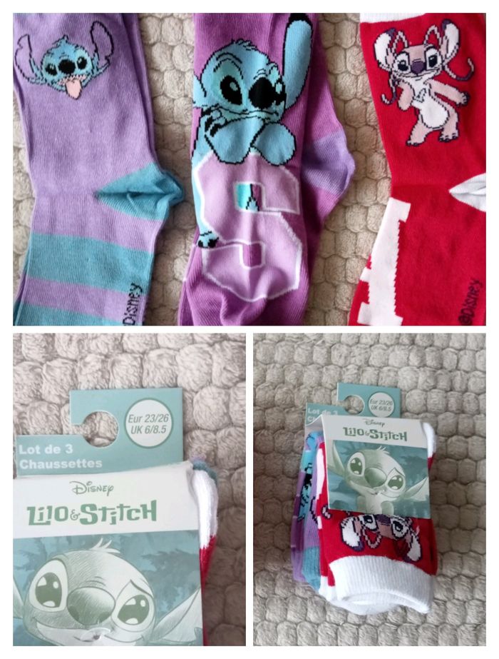3 paires de chaussettes Stitch 23/26