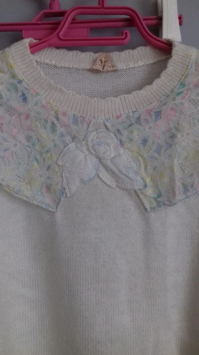 Pull blanc vintage - photo numéro 2