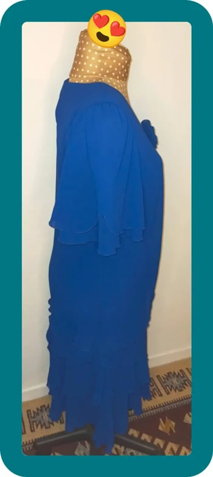 Robe de soirée vintage femme, Cattiva, bleu flamboyant, taille M - photo numéro 5