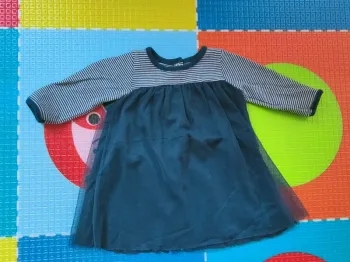 Robe bleue avec tulle Petit Bateau 3 mois