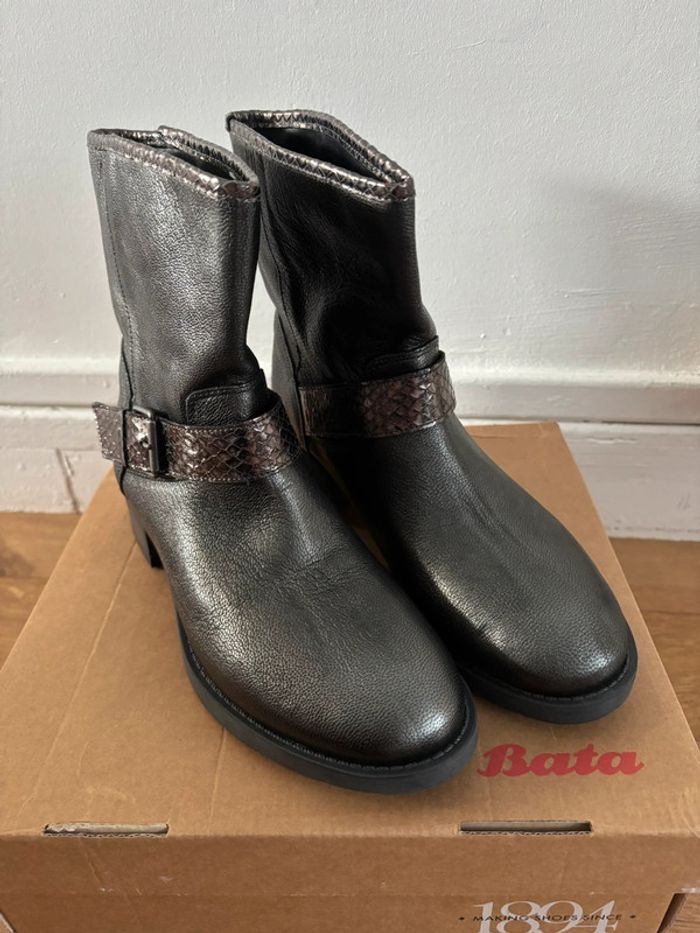 Bottines cuir anthracite femme Bata - photo numéro 13
