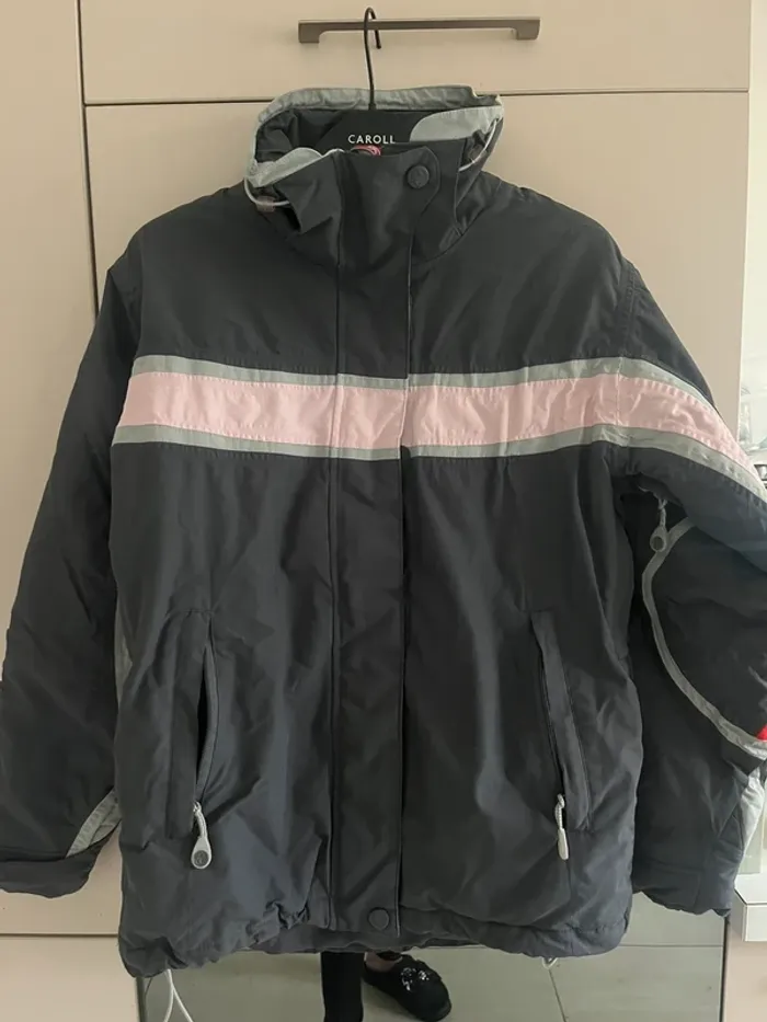 Manteau de ski femme taille M Lisker gris rose rouge