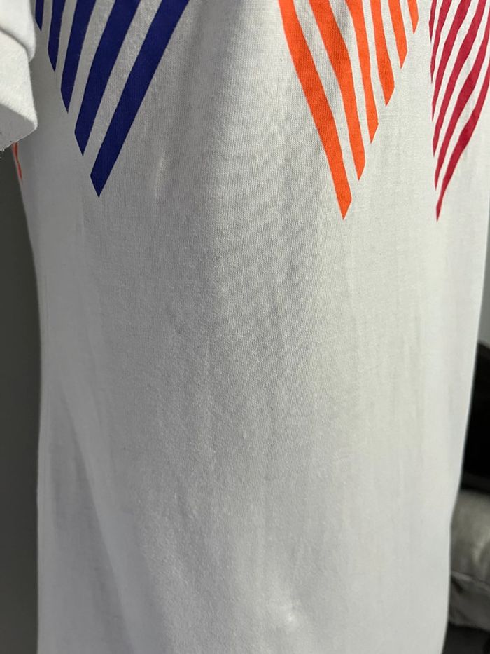 Polo/t.shirt blanc et arc en ciel Adidas pour homme en taille S - photo numéro 8