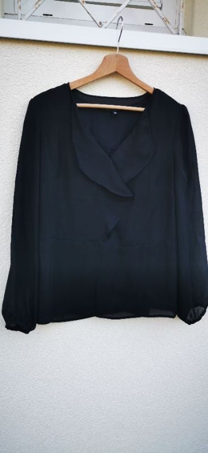 Blouse manches longues effet cache cœur