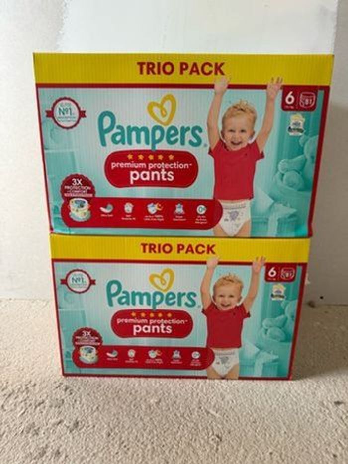162 couches culottes pampers premium taille 6