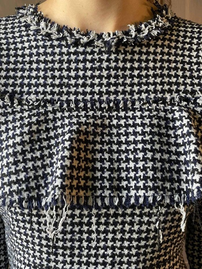 Robe Zara Noire et Blanche en Tweed - photo numéro 4