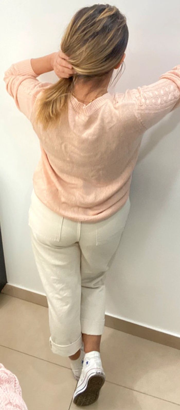Superbe Pull Torsadé Maille Fine Taille L - photo numéro 9