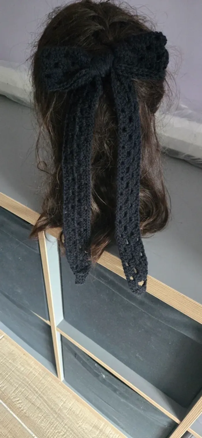 Élastique noeud papillon ruban noir neuf - photo numéro 3