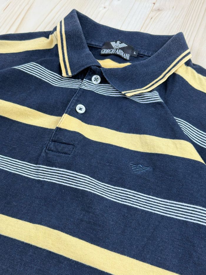Polo Vintage Coton Rayé Armani Y2K Indie Sleaze L - photo numéro 3