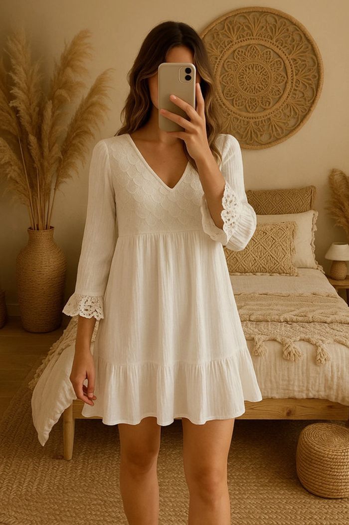 Robe blanche dentelle L’Atelier de Camille – Taille S
