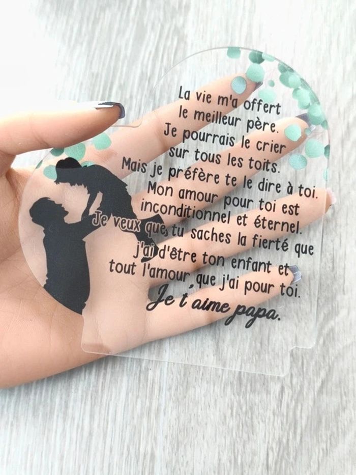 Plaque cœur " Je t'aime PAPA " - photo numéro 5