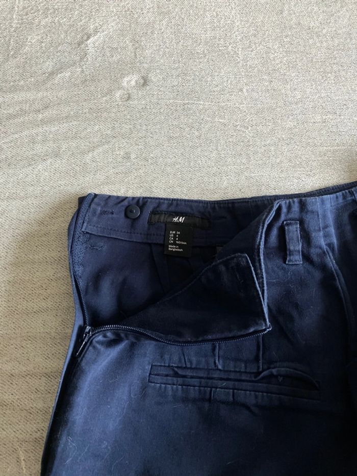Jupe droite bleu marine avec poches – H&M – Taille XS - photo numéro 6
