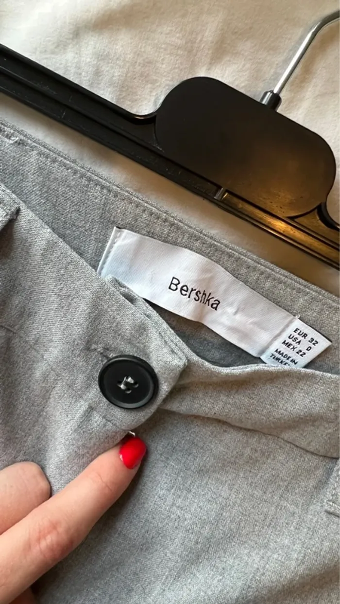 Pantalon droit bershka gris - photo numéro 2