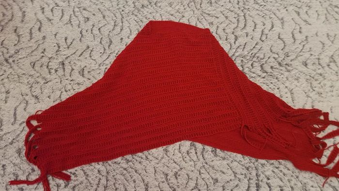 Poncho. court .femme . rouge. taille unique. - photo numéro 4