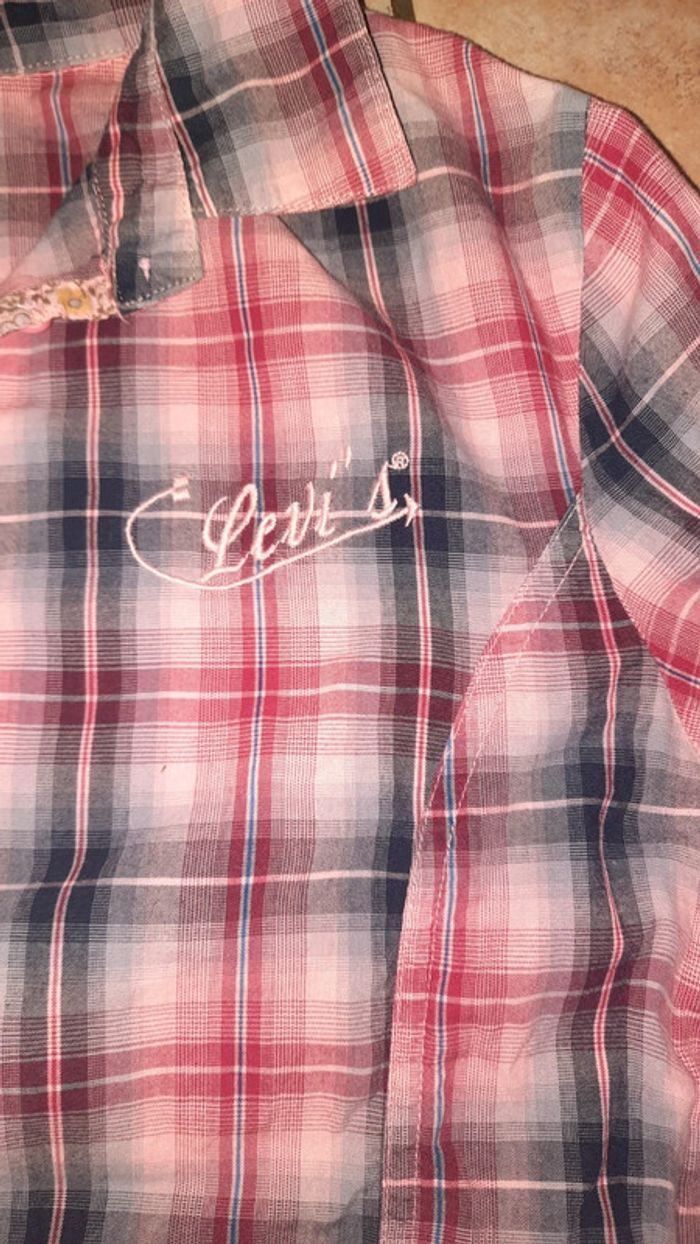 Chemise Levis 14 ans rose carreaux - photo numéro 3