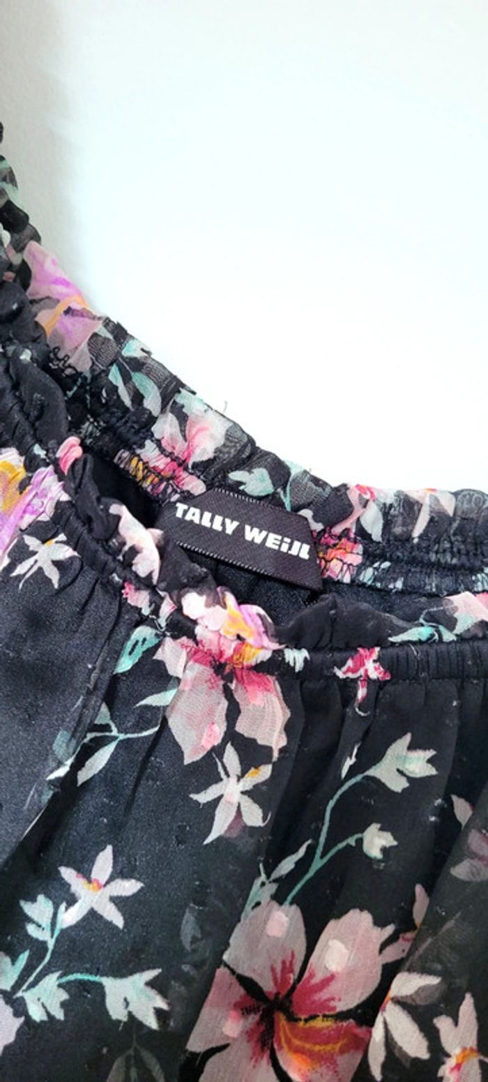 Joli Haut Croc Top fleuri et noir épaules dénudées Tally Weijl Taille S - photo numéro 5