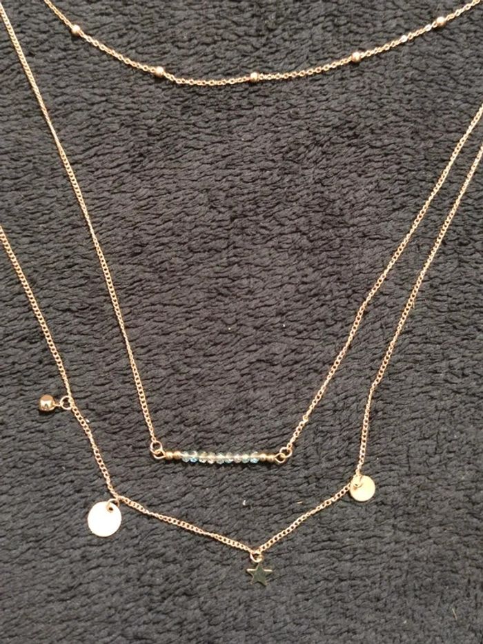 Collier fantaisie métal doré - photo numéro 2