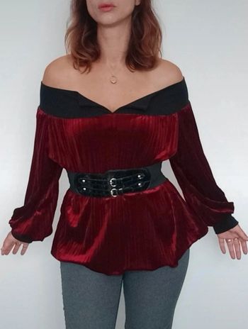 Blouse velours bordeaux baroque taille unique