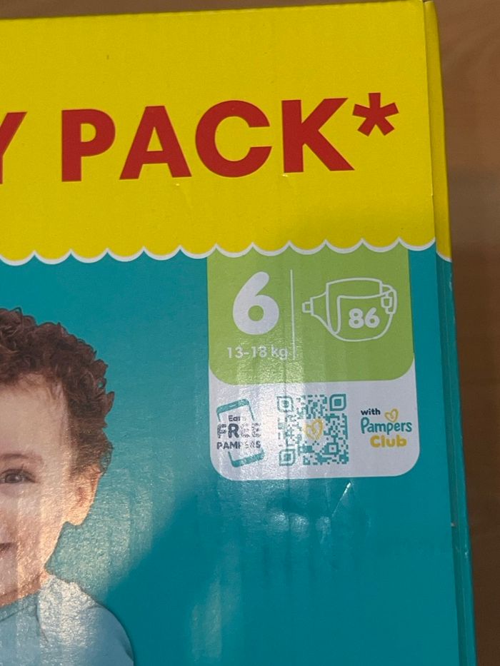Pampers baby dry taille 6 86 couches x2carton - photo numéro 3