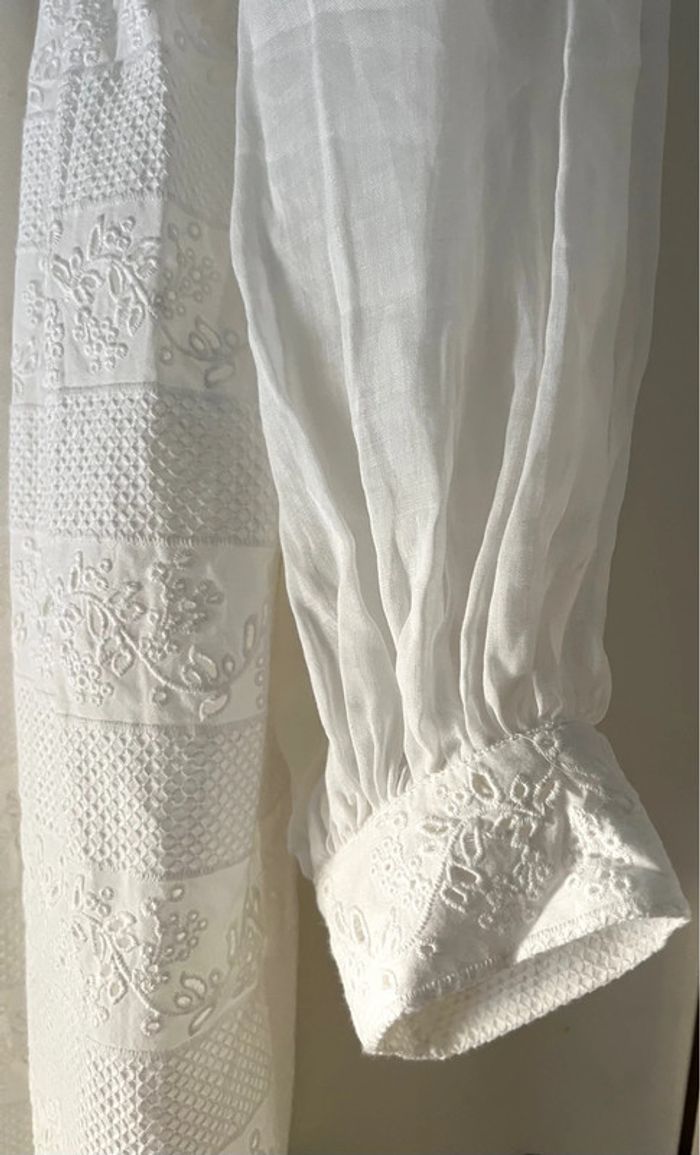 Robe Russa Blanche Brodée Claudie Pierlot Taille 42 - photo numéro 14